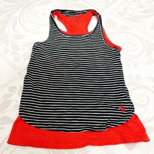 Girls Abercrombie Kids Double Layer Racerback tank top Red Black size 7/8